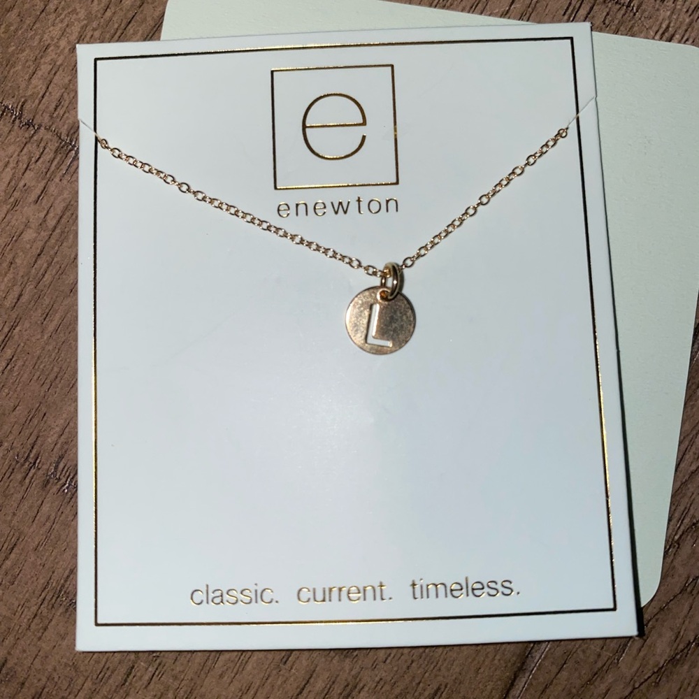 Newton Gold 'L' Initial Necklace